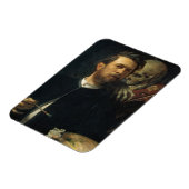 死をバイオリン弾きとして描いたセルフポートレート（byベックリン） マグネット (左側)