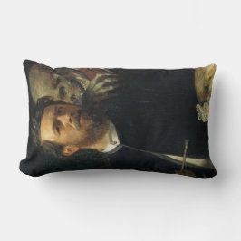 死をバイオリン弾きとして描いたセルフポートレート（byベックリン） ランバークッション