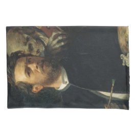 死をバイオリン弾きとして描いたセルフポートレート（byベックリン） 枕カバー