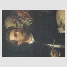 死をバイオリン弾きとして描いたセルフポートレート（byベックリン） 薄葉紙