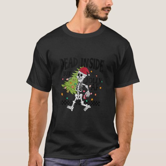 死んだおもしろい内側がAFスケルトンすてきコーヒーChr Tシャツ (正面)