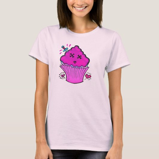 死んだかわいいゾンビカップケーキTシャツ Tシャツ (正面)