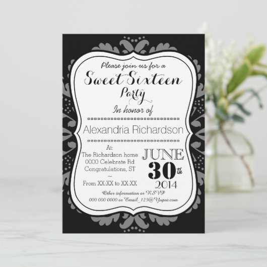 死んだかわいい猫のSweet sixteenのガーリーな日 招待状 (スタンド正面)