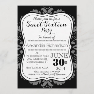 死んだかわいい猫のSweet sixteenのガーリーな日 招待状