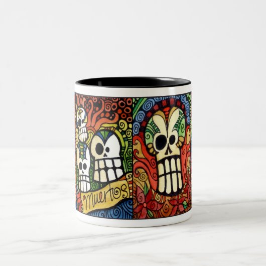 死んだの/Dia de los Meurtos Mugの日 ツートーンマグカップ (中央)
