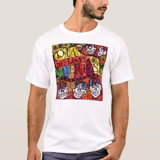 死んだの/Dia de los Muertos/砂糖のスカルの日 Tシャツ