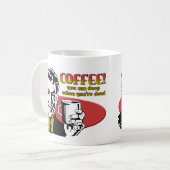 死んだら寝ろ コーヒージョークマグカップ コーヒーマグカップ (正面左)