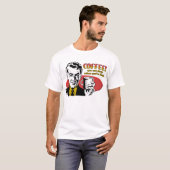 死んだら寝ろ コーヒー ジョークTシャツ Tシャツ (正面フル)