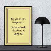 死んだアーティストはお金を必要としないおもしろいタイポグラフィ ポスター