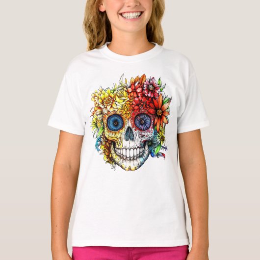死んだカタリナカラベラの日と花 Tシャツ (正面)