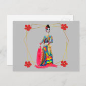 死んだカタリーナの日とピンクマリアチハット シーズンポストカード (正面/裏面)