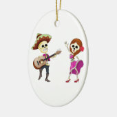 死んだカップルのマリアッチの踊り日 セラミックオーナメント (左)