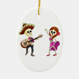 死んだカップルのマリアッチの踊り日 セラミックオーナメント
