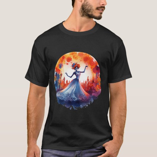 死んだカトリナレディーシュガーの日スカルディアデロ Tシャツ (正面)