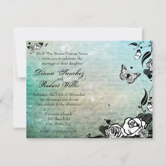 死んだカラベラス砂糖スカル 招待状 (正面)