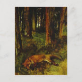 死んだキツネがエドガー・デガスによって下草の中に横たわっている ポストカード (正面)