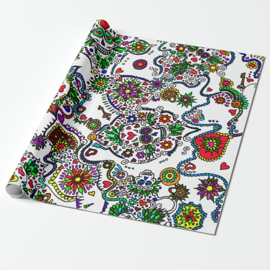 死んだキャンディのスカル包装紙 ラッピングペーパー (アンロールド)