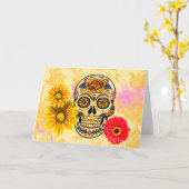 死んだキャンディスカルカードの日 カード (黄色い花)