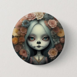 死んだキャンディスカル人形かわいい女の子の日 缶バッジ