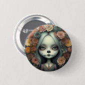 死んだキャンディスカル人形かわいい女の子の日 缶バッジ (正面&裏面)