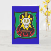 死んだギターSkul青いw/Greenの日 カード (黄色い花)