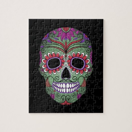死んだグランジな砂糖のスカルのカラフルな日 ジグソーパズル (縦)