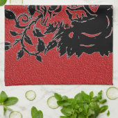 死んだグランジな砂糖のスカルのレトロ日 キッチンタオル (折り畳み)