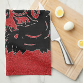 死んだグランジな砂糖のスカルのレトロ日 キッチンタオル (四つ折り)