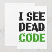 死んだコードを見るのが面白い プログラマー コーディング ギフト 招待状 (正面/裏面)