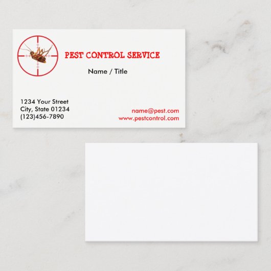 死んだゴキブリの害虫サービス1サイドビジネスカード 名刺 (正面/裏面)