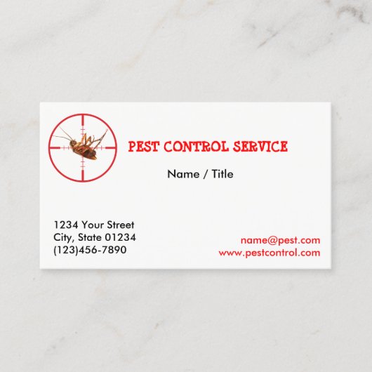 死んだゴキブリの害虫サービス1サイドビジネスカード 名刺 (正面)