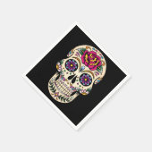 死んだスカルとバラ スタンダードカクテルナプキン (角)