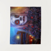 死んだスカルの少女とジャック・オ・ランタンの日 タペストリー (正面)