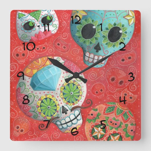 死んだスカルの3日間 スクエア壁時計 (正面)