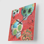 死んだスカルの3日間 スクエア壁時計 (傾斜)