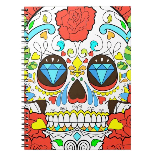 死んだスカルアートカラフルの日 ノートブック (正面)