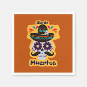 死んだスカルハットフラワーファミリーキッズ スタンダードカクテルナプキン (正面)