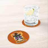 死んだスカルハットフラワーファミリーキッズ ラウンドペーパーコースター (インサイチュ)