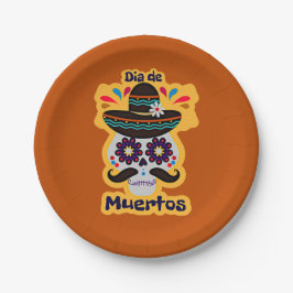 死んだスカルハット花ファミリーキッズ7" ペーパープレート