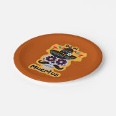 死んだスカルハット花ファミリーキッズ7" ペーパープレート (アングル)