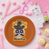 死んだスカルハット花ファミリーキッズ9" ペーパープレート (パーティー)