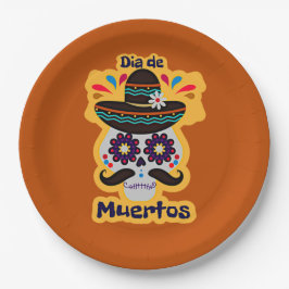 死んだスカルハット花ファミリーキッズ9" ペーパープレート