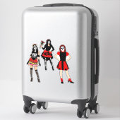 死んだスカル女子オリジナルスケッチ芸術の日 シール (スーツケース)