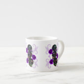 死んだスカル紫のバラのトリプルブラックデイ エスプレッソカップ (正面右)