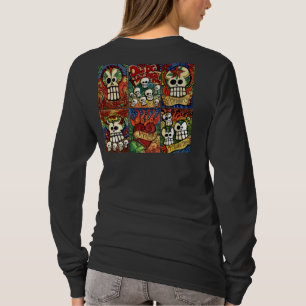 死んだスカル/燃えるようなハートのワイシャツの日 Tシャツ