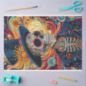 死んだスケルトンのデコペ鮮やかージ日 薄葉紙 (クラフト)