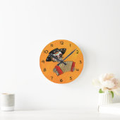 死んだスケルトンの日エル・マリアチ ラウンド壁時計 (ホーム)