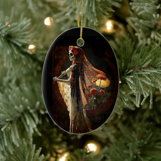 死んだスケルトンの日ゴシック美学クリスマス セラミックオーナメント (ツリー)