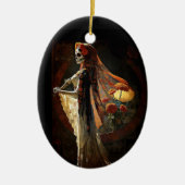 死んだスケルトンの日ゴシック美学クリスマス セラミックオーナメント (正面)