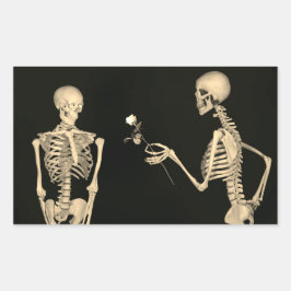 死んだスケルトンシールのハロウィーンの日 長方形シール